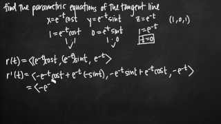 Parametric equations of the tangent line vectors KristaKingMath [upl. by Anihta508]