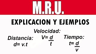 Movimiento Rectilineo Uniforme MRU  Explicación Formulas y Ejemplos [upl. by Lek]