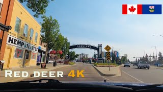 Red Deer 4K  Driving Tour of Downtown Red Deer to Gasoline Alley [upl. by Martens]