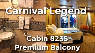 Carnival Legend Cabin 8235 Premium Balcony  Cabin unpacked  Noise [upl. by Anavoj]