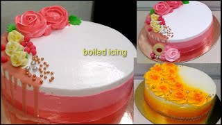 simple and quick cake decorating with boiled icing  Angel BakingwithMommy [upl. by Mosa]