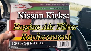 Nissan Kicks Engine Air Filter Replacement [upl. by Adnilam731]