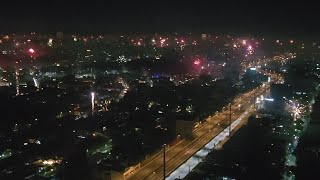 Hotel View Fireworks in Manila Philippines New Years Day 2024 [upl. by Ecirtac549]