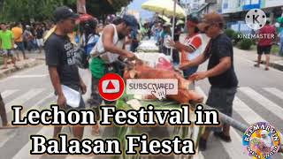 LECHON FESTIVAL IN Balasan Fiesta festivalreemarvincookinglifestyle lechon [upl. by Attenor]