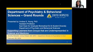 Johns Hopkins Psychiatry Rounds  Supporting Students from Underrepresented Groups [upl. by Llerat]