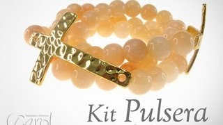 Como hacer pulseras con piedras semipreciosas Kit 2978 [upl. by Lau647]