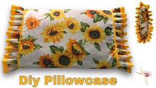 Simple Yellow Pillowcase  How To Make A Pillowcase  Full Tutorial For Beginners  eVin’s Work [upl. by Hairabez]