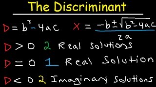 How To Determine The Number of Real and Imaginary Solutions Using The Discriminant Equation [upl. by Krishna772]