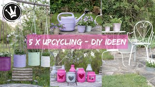 DIY  5 UPCYCLING IDEEN mit Lackspray  Blumenampel  Gartendeko  Möbel lackieren  DekoideenReich [upl. by Rosdniw]