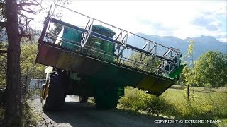 Sortie de champ acrobatique JOHN DEERE 2256 MOISSON DE L’EXTRÊME 60 [upl. by Nedroj]