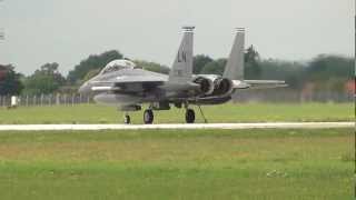 Arresting systemRunway Barrier Test  RAF Mildenhall With Lakenheath F15E 10072012 [upl. by Yennor314]