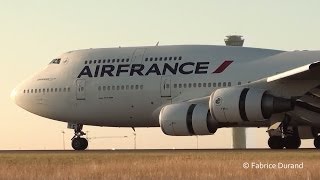 Air France 747400 landing 09L at Paris Roissy CDGLFPG [upl. by Dnarb]