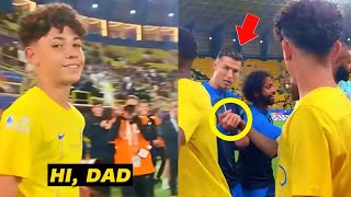 Cristiano Ronaldo meet Cristiano Junior and Al Nassr U13 Teammates [upl. by Alfi382]