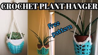 DIY CROCHET PLANT HANGER  FREE PATTERN HANGING PLANT HOLDER [upl. by Ellenyl]