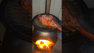 Reverse seared tomahawk on the Ozpig oven smoker and finished off on the char grill plate shorts [upl. by Eilesor50]