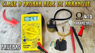 COMO PROBAR RELAY DE ARRANQUE DE MOTO SI SIRVE O NO  PRUEBAS CON MULTÍMETRO  FACIL Y RÁPIDO 🧑‍🔧 [upl. by Harim170]