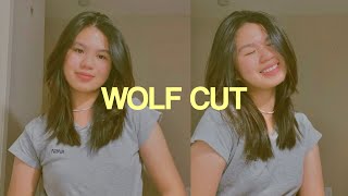 Impulsively cutting my hair short  DIY WOLF CUT 💇🏻‍♀️ [upl. by Anuat]