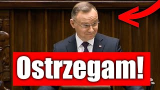 DUDA PRZESTRZEGA ZOBACZ CO MÓWI PREZYDENT POLSKI duda prezydent polityka konfederacja sejm [upl. by Araed905]