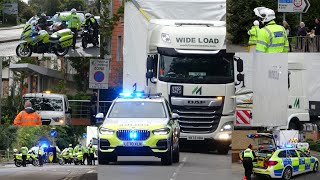 Police escort abnormal load of six MRI Scanner pods through Guildford amp Woking causing traffic chaos [upl. by Mariken353]