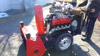 Firing up my Chevy V8 snow blower [upl. by Harned]