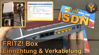 FRITZ Box 7490 Verkabelung amp Einrichtung für DSL mit ISDNTelefonie [upl. by Ymmak]