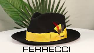 Ferrecci 100 Australian Wool BlackGold Crushable Fedora Hat [upl. by Jermyn]