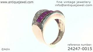 Vintage 1950s Ruby and Diamond Ring in Red Gold A Retro Classic Adin N 242470015 [upl. by Xantha]