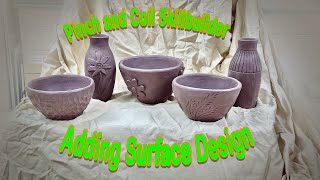 Pinch and Coil Skillbuilder Adding Surface Design to the vases and bowls in Ceramics I [upl. by Luzader]