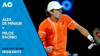 Alex de Minaur v Milos Raonic Highlights  Australian Open 2024 First Round [upl. by Hazmah]