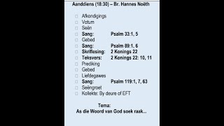 20241103 Aand Br Hannes 2 Konings 22 [upl. by Eimam801]