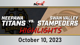 Neepawa Titans vs Swan Valley Stampeders  October 10 2023 Highlights [upl. by Lustig]