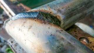 stick welding of thin galvanized pipe  welding techniques [upl. by Erdda160]