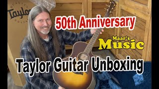 Taylor Guitars 50th Anniversary Unboxing American Dream AD14ceSB LTD [upl. by Cire]