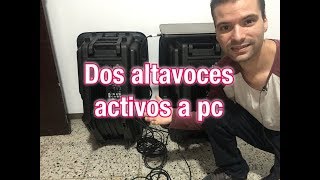 Como conectar dos altavoces activos al pc [upl. by Araet404]