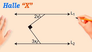 Ejercicios de RECTAS PARALELAS  calcule x si L1  L2 [upl. by Bodrogi118]