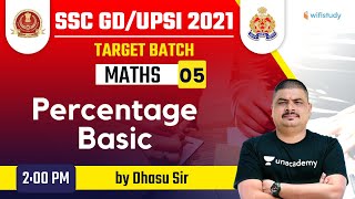 200 PM  SSC GD amp UPSI 2021  Maths by Dhasu Sir  Percentage Basic [upl. by Brookes754]