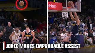 Nikola Jokic makes elite pass without even seeing the ball 😱  NBA on ESPN [upl. by Wye]