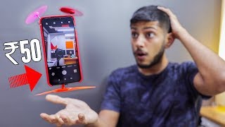 TURN ANY PHONE INTO FLYING PHONE FOR JUST 50 RS  drone trick [upl. by Namialus]