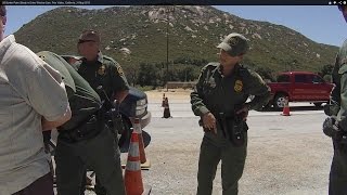 US Border Patrol Checkpoint Refusal  Pine Valley California Break Window [upl. by Esenwahs]