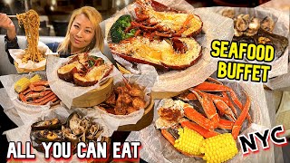 HOW MUCH DO I EAT AT SEAFOOD BUFFET at Crab House in NYC RainaisCrazy [upl. by Oballa189]