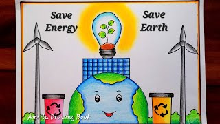 World Energy Conservation Day Poster Drawing 14th Dec  Save Energy Poster Drawing  Save Energy [upl. by Berglund]