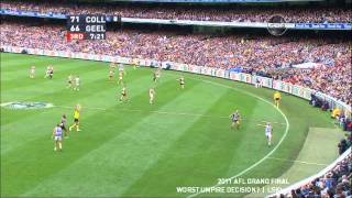 Worst Goal Umpire Decision  AFL Grand Final 2011 [upl. by Ernald144]