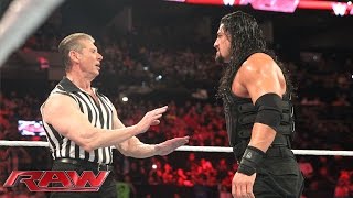 Reigns vs Sheamus  Mr McMahon Guest Ref for WWE World Heavyweight Title Raw Jan 4 2016 [upl. by Mcleroy]