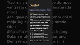 lirik lagu faja skali [upl. by Gnehs]