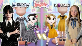 🖤Wednesday Vs 💛MGEN My Talking Angela2 mytalkingangela2 wednesday gaming [upl. by Davine]