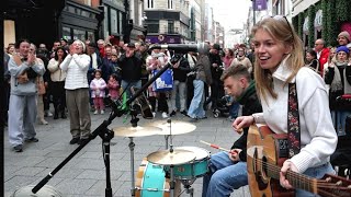 Amazing Scene on Grafton Street as Zoe Clarke amp Anxo Silveira Perform quotSex On Firequot by Kings Of Leon [upl. by Mitran]