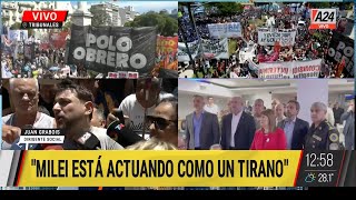 🔴 Juan Grabois en la marcha de la CGT quotLo que hace Milei es de tiranoquot [upl. by Benildis470]