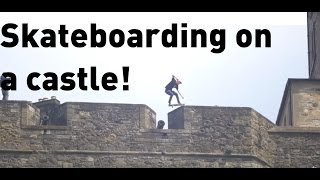 Daredevil skateboarders epic Edinburgh Castle stunt [upl. by Aleacim]