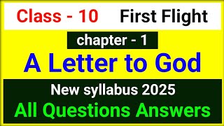 A Letter to God questions answers class 10 english first flight [upl. by Nettie807]