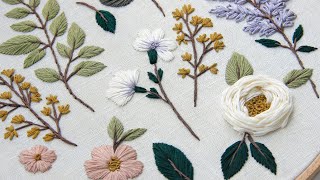 Lilac and cherry blossom Embroidered Botanical elements for beginners [upl. by Nickola]